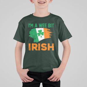 Funny St. Patricks Day T Shirt For Kid I'm A Wee Bit Irish Leprechaun Shenanigan TS02 Dark Forest Green Printyourwear