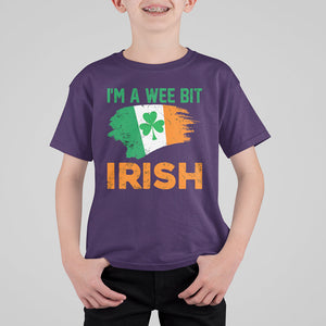 Funny St. Patricks Day T Shirt For Kid I'm A Wee Bit Irish Leprechaun Shenanigan TS02 Purple Printyourwear