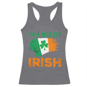 Funny St Patricks Day Racerback Tank Top I'm A Wee Bit Irish Leprechaun Shenanigan TS02 Charcoal Print Your Wear