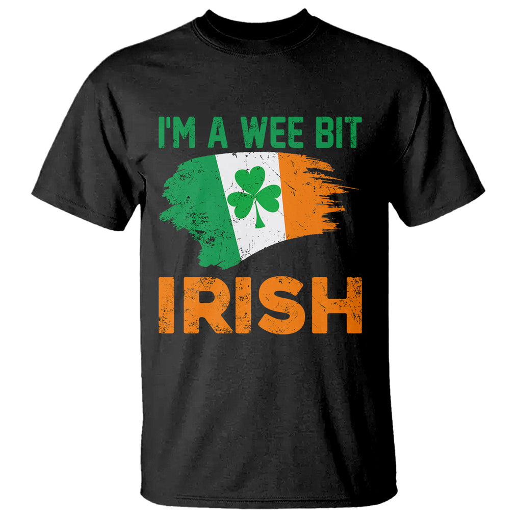 Funny St. Patricks Day T Shirt I'm A Wee Bit Irish Leprechaun Shenanigan TS02 Black Printyourwear