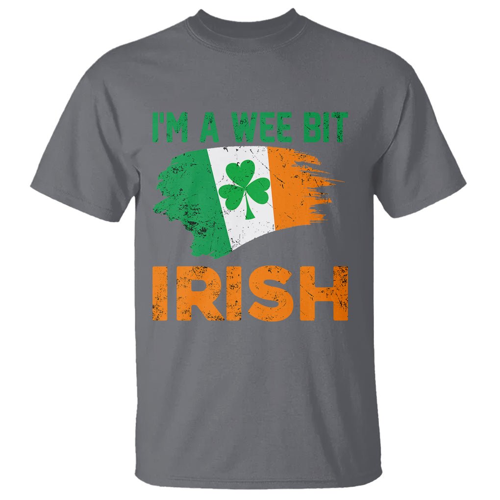 Funny St. Patricks Day T Shirt I'm A Wee Bit Irish Leprechaun Shenanigan TS02 Charcoal Printyourwear