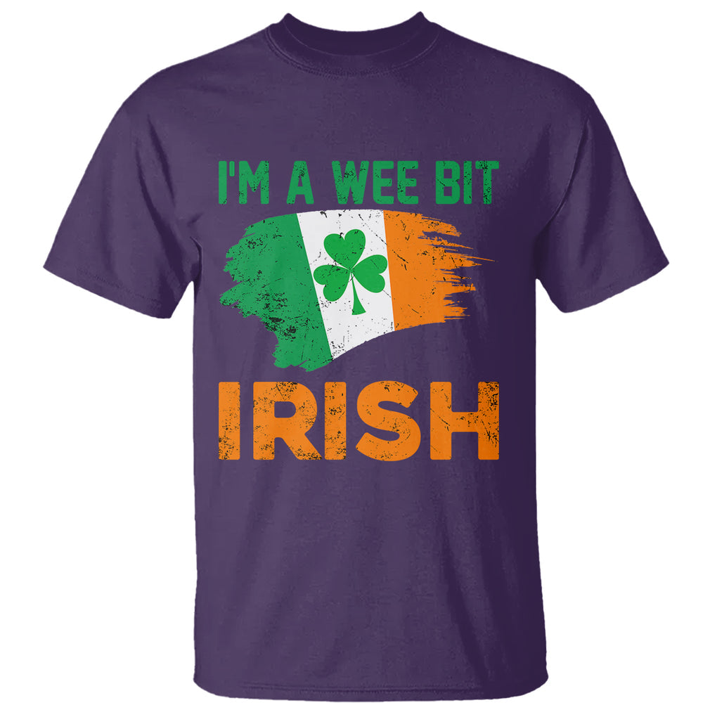 Funny St. Patricks Day T Shirt I'm A Wee Bit Irish Leprechaun Shenanigan TS02 Purple Printyourwear