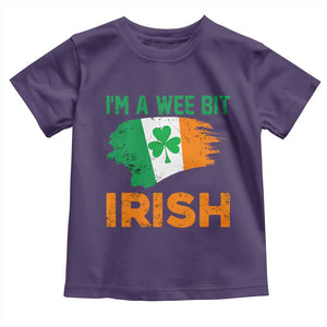 Funny St Patricks Day Toddler T Shirt I'm A Wee Bit Irish Leprechaun Shenanigan TS02 Purple Print Your Wear