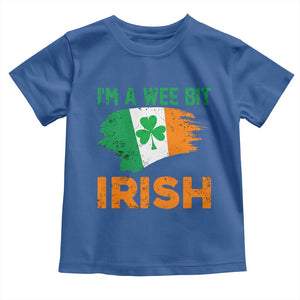 Funny St Patricks Day Toddler T Shirt I'm A Wee Bit Irish Leprechaun Shenanigan TS02 Royal Blue Print Your Wear