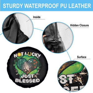 Funny St Patricks Day Spare Tire Cover Not Lucky Simply Blessed Shamrock Christian with Praying Hands TS02 Print Your Wear