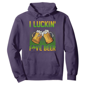 Funny St. Patricks Day Drinking Hoodie I Luckin' Fove Beer Lovers TS02 Purple Printyourwear