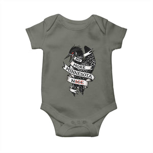 No More Minnesota Nice Loon Resistance Baby Onesie Ice Out Rebellion TS02 Military Green Print Your Wear