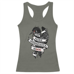 No More Minnesota Nice Loon Resistance Racerback Tank Top Ice Out Rebellion TS02 Military Green Print Your Wear