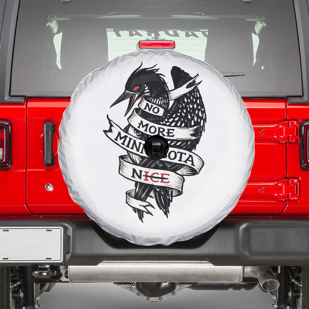 No More Minnesota Nice Loon Resistance Spare Tire Cover Ice Out Rebellion TS02 White Print Your Wear