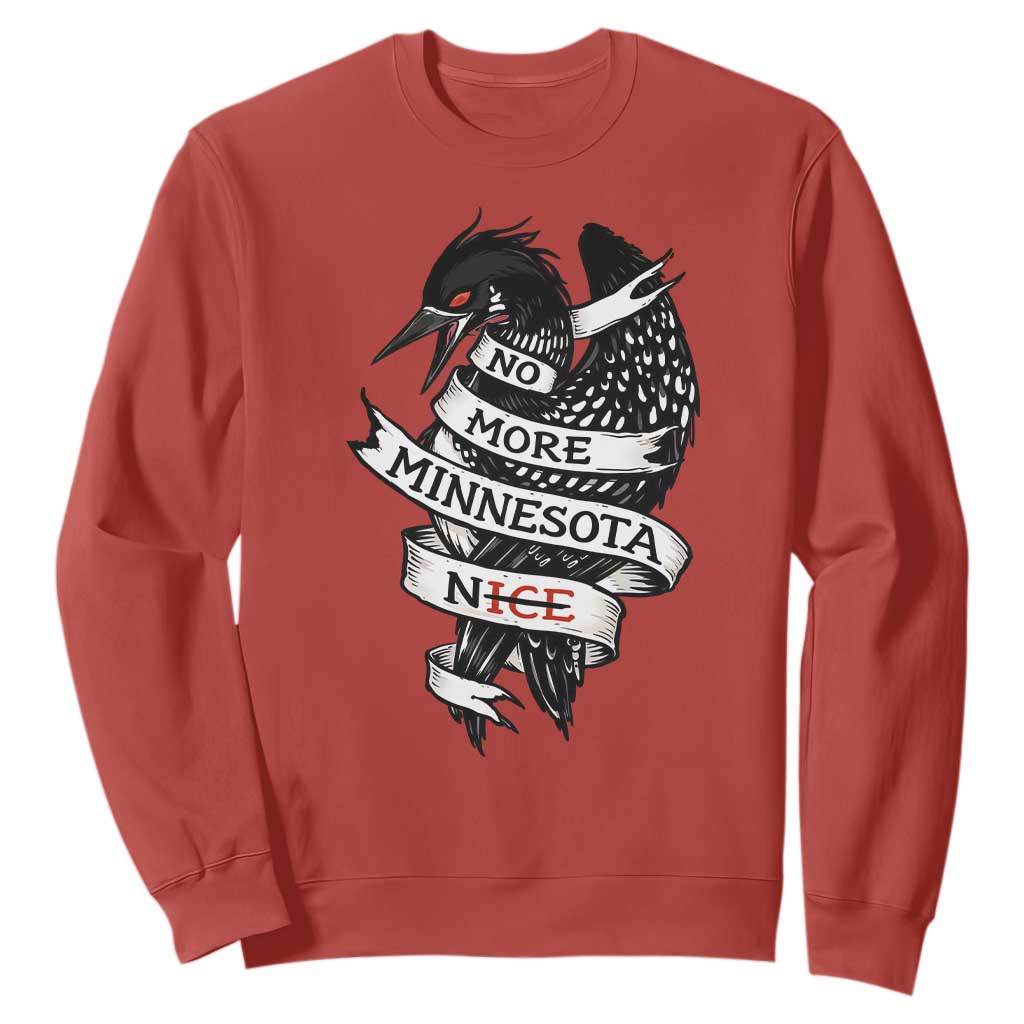 No More Minnesota Nice Loon Resistance Sweatshirt Ice Out Rebellion TS02 Red Print Your Wear