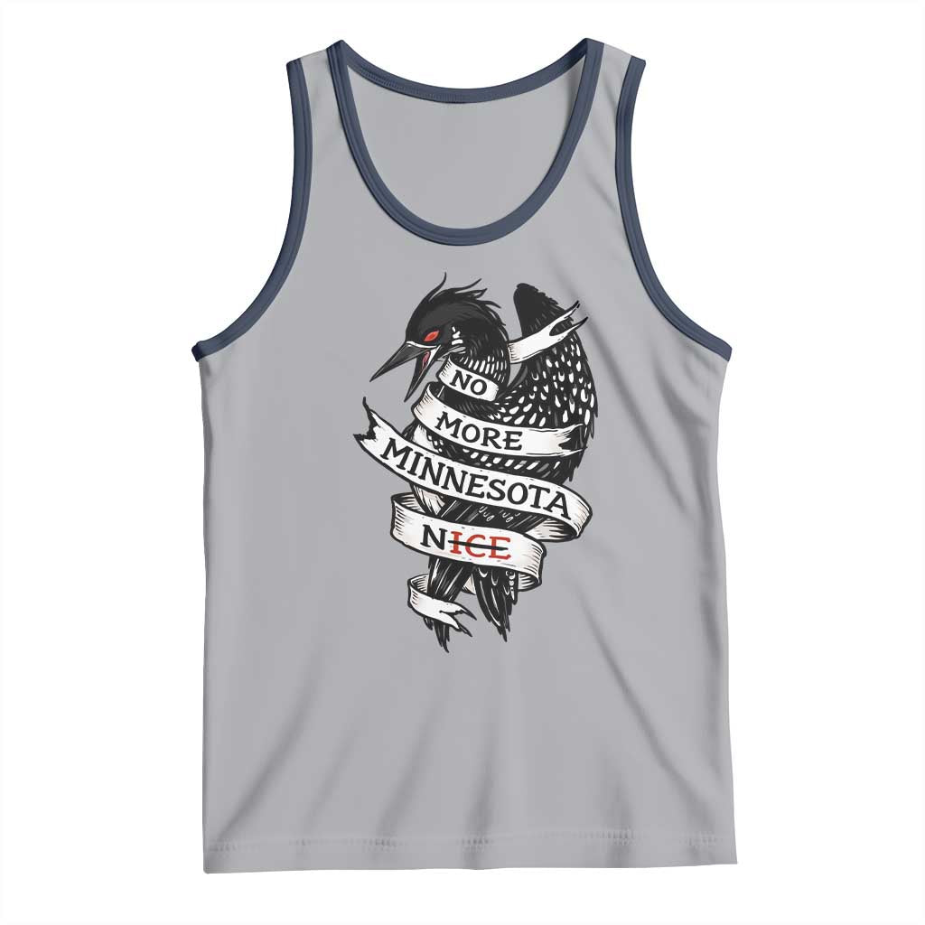 No More Minnesota Nice Loon Resistance Tank Top Ice Out Rebellion TS02 Athletic Heather Navy Print Your Wear