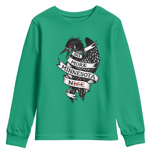 No More Minnesota Nice Loon Resistance Youth Sweatshirt Ice Out Rebellion TS02 Irish Green Print Your Wear