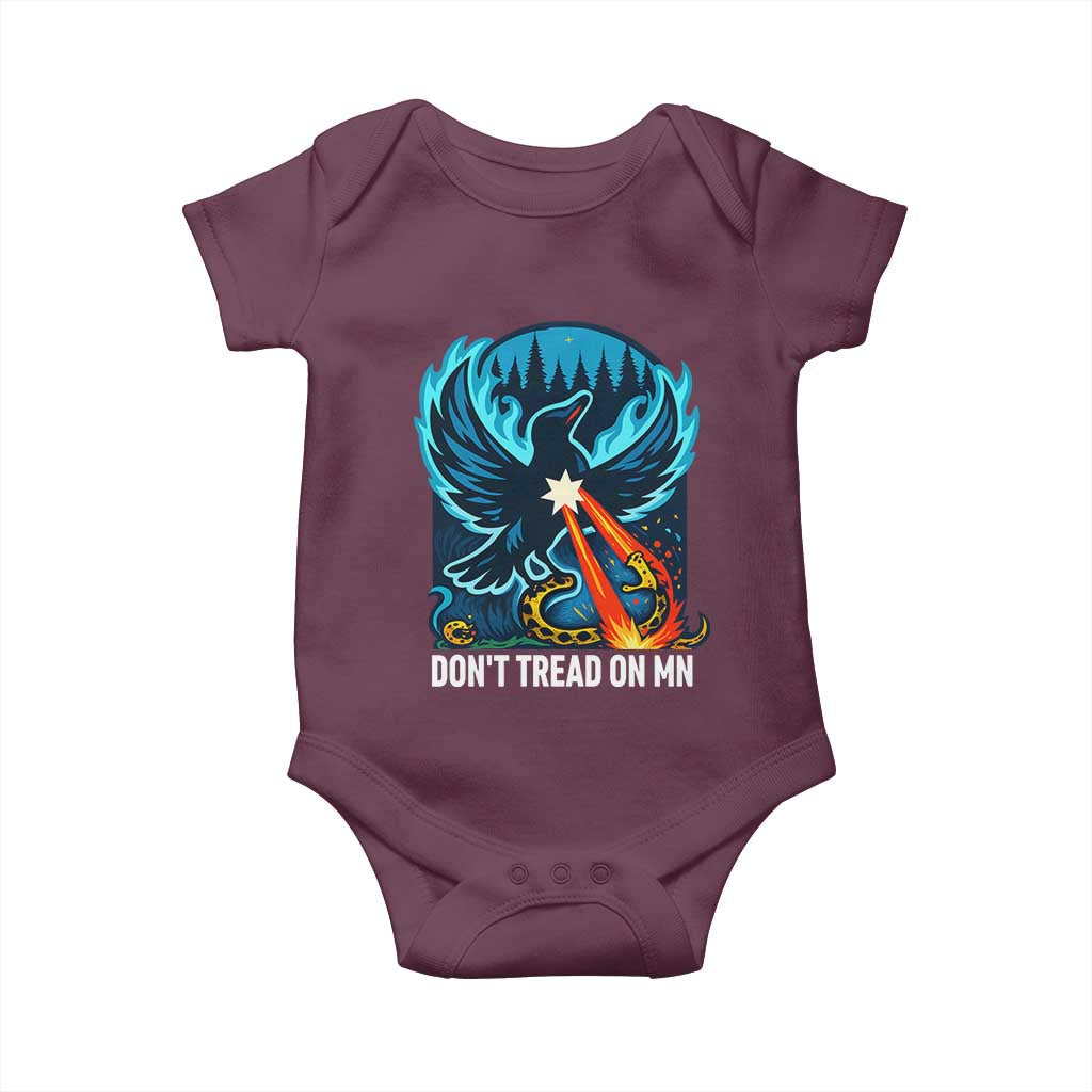Don’t Tread on MN Minnesota Baby Onesie Rebel Loon Ice Out Resistance TS02 Maroon Print Your Wear