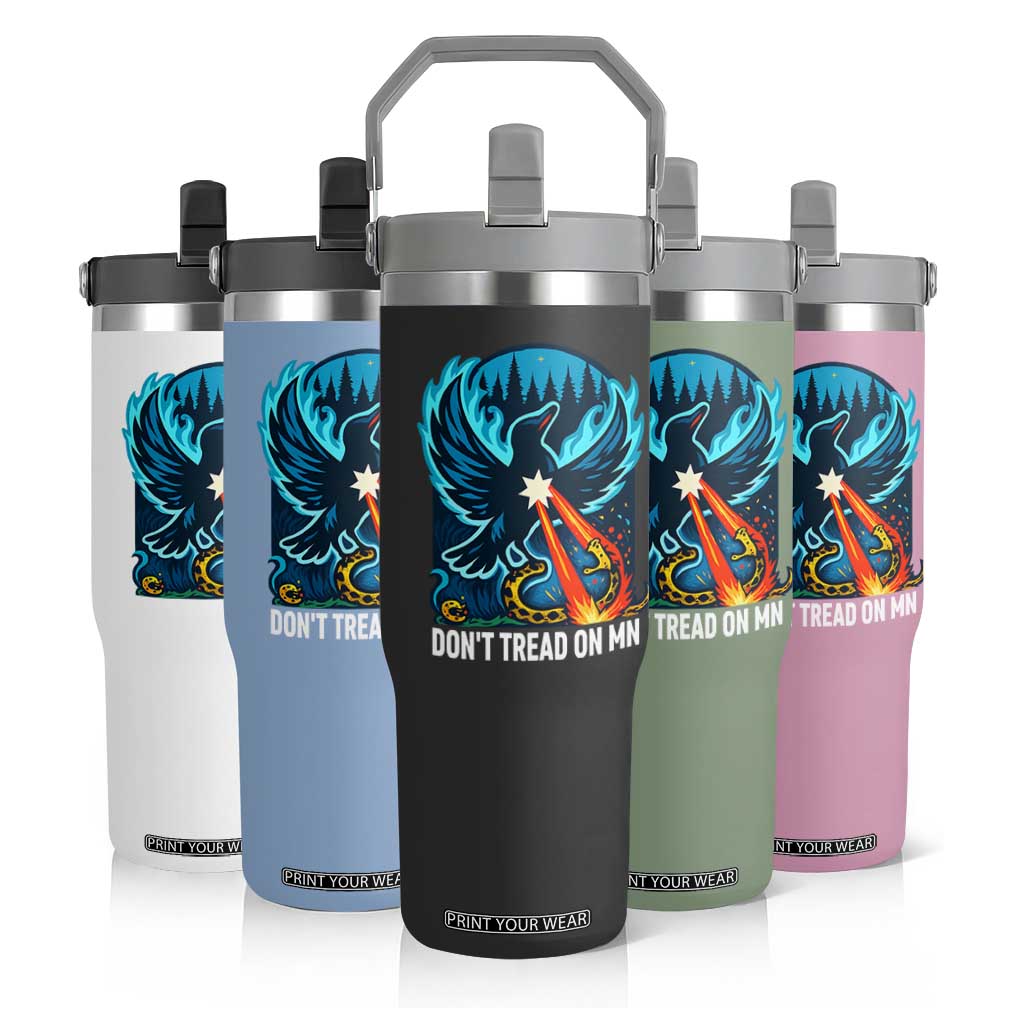 Don’t Tread on MN Minnesota Flip Straw Tumbler Rebel Loon Ice Out Resistance TS02 Print Your Wear