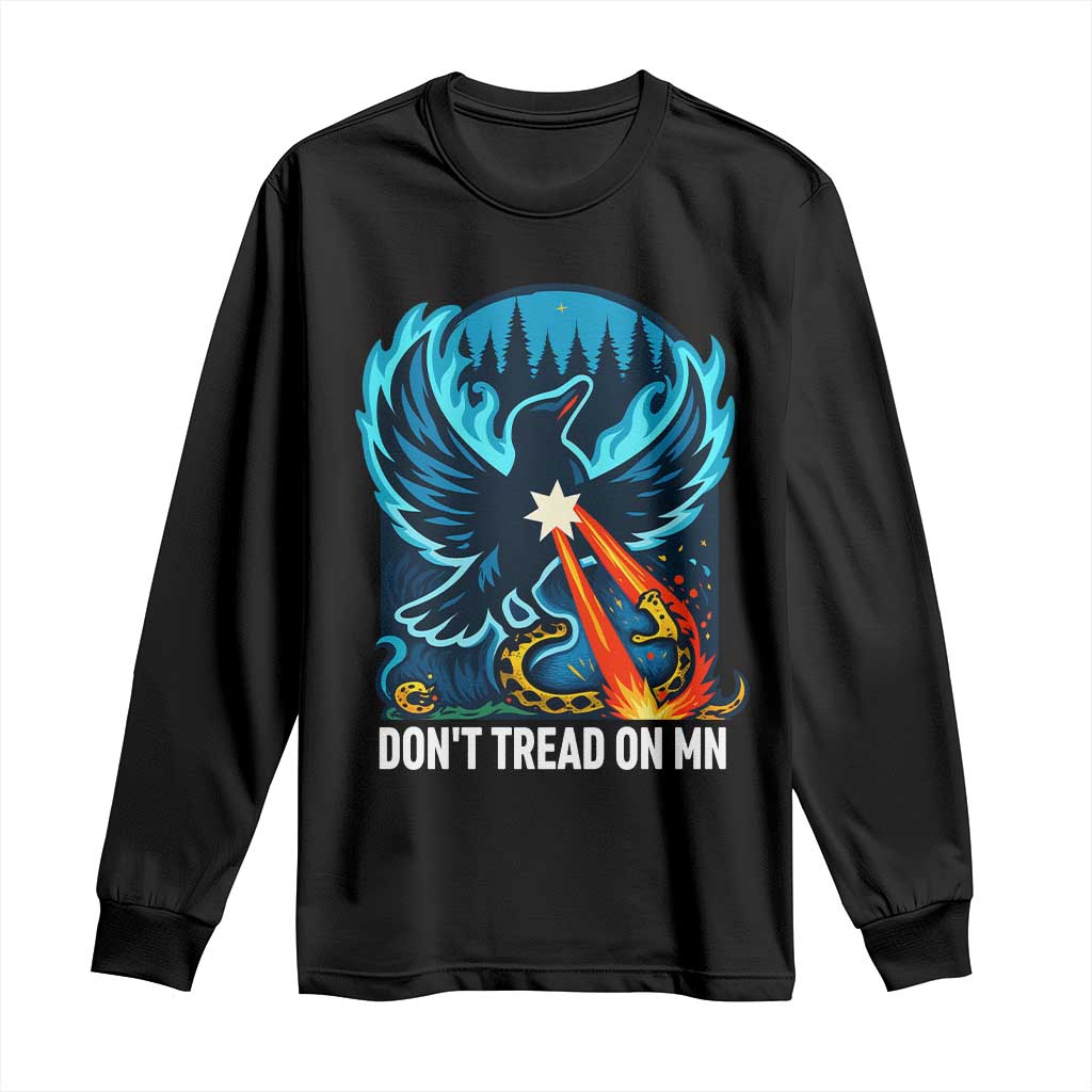 Don’t Tread on MN Minnesota Long Sleeve Shirt Rebel Loon Ice Out Resistance TS02 Black Print Your Wear