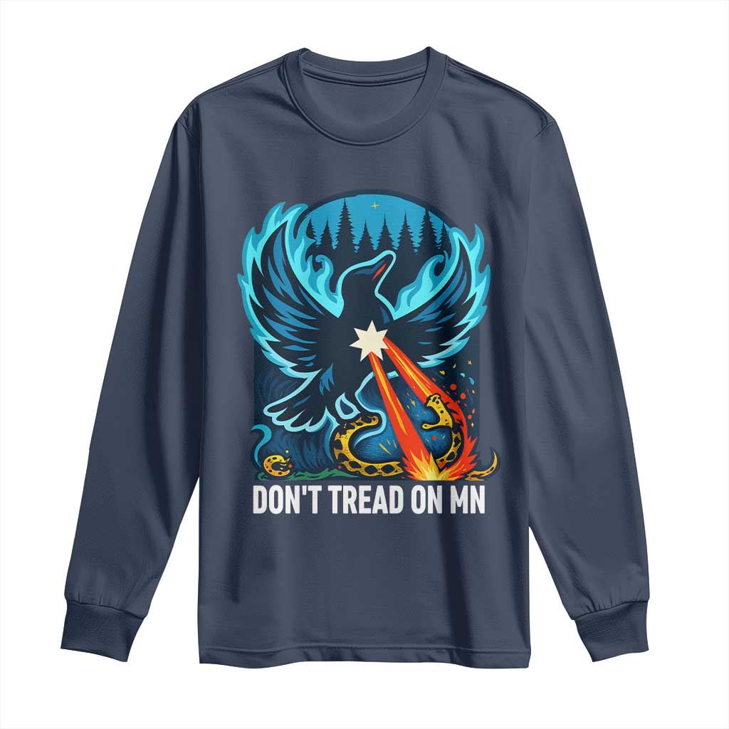 Don’t Tread on MN Minnesota Long Sleeve Shirt Rebel Loon Ice Out Resistance TS02 Navy Print Your Wear