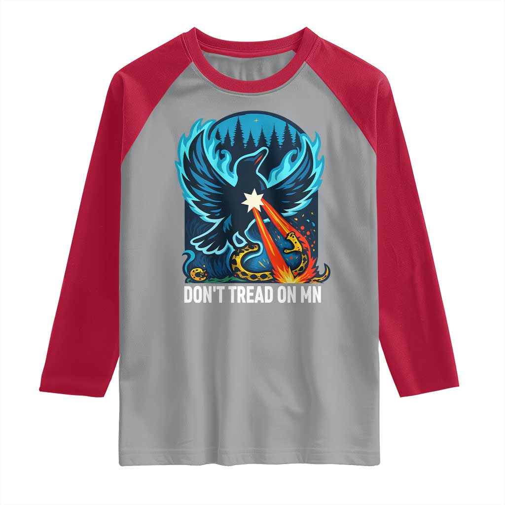 Don’t Tread on MN Minnesota Raglan Shirt Rebel Loon Ice Out Resistance TS02 Sport Gray Red Print Your Wear