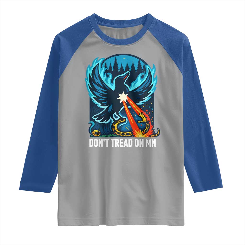 Don’t Tread on MN Minnesota Raglan Shirt Rebel Loon Ice Out Resistance TS02 Sport Gray Royal Print Your Wear