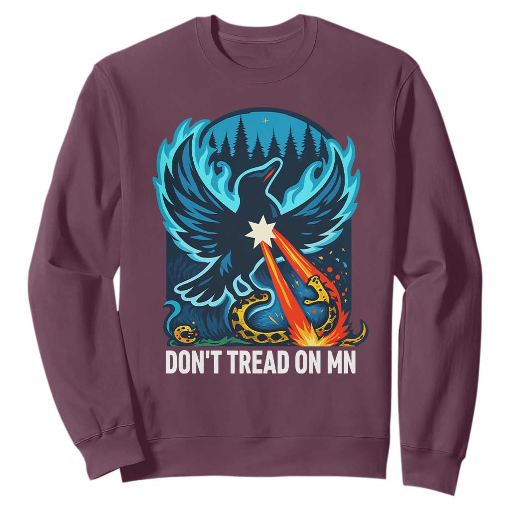 Don’t Tread on MN Minnesota Sweatshirt Rebel Loon Ice Out Resistance TS02 Maroon Print Your Wear