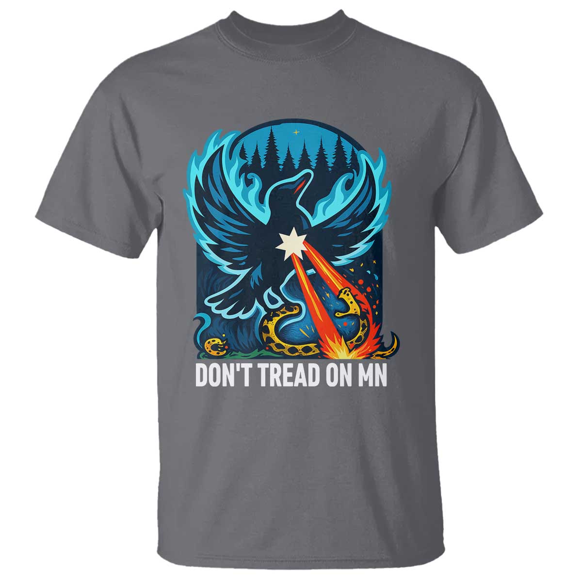 Don’t Tread on MN Minnesota T Shirt Rebel Loon Ice Out Resistance TS02 Charcoal Print Your Wear