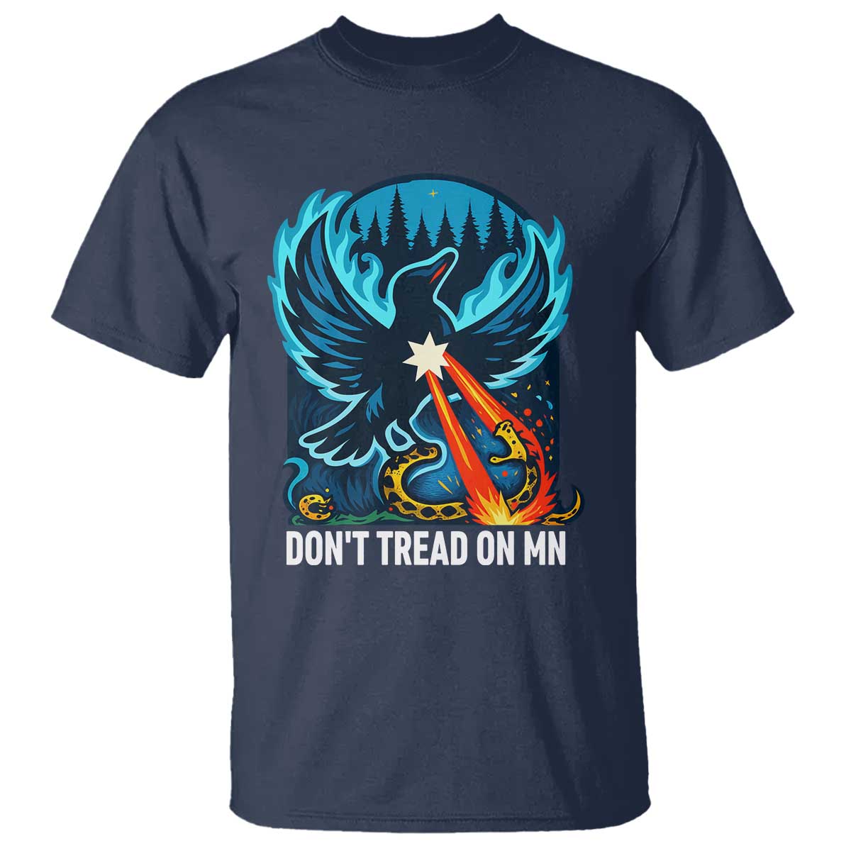 Don’t Tread on MN Minnesota T Shirt Rebel Loon Ice Out Resistance TS02 Navy Print Your Wear