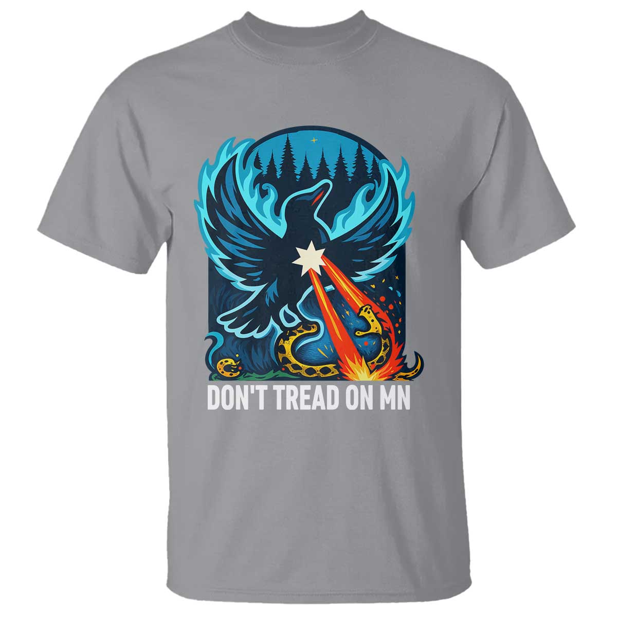 Don’t Tread on MN Minnesota T Shirt Rebel Loon Ice Out Resistance TS02 Sport Gray Print Your Wear