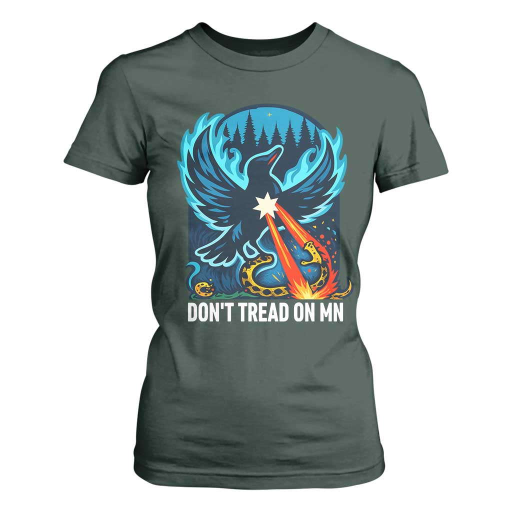 Don’t Tread on MN Minnesota T Shirt For Women Rebel Loon Ice Out Resistance TS02 Dark Forest Green Print Your Wear
