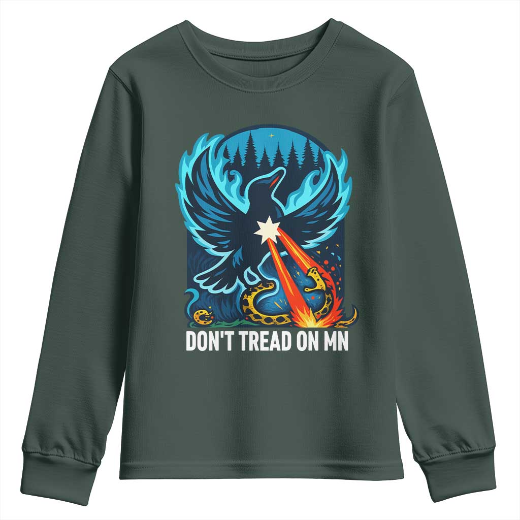 Don’t Tread on MN Minnesota Youth Sweatshirt Rebel Loon Ice Out Resistance TS02 Dark Forest Green Print Your Wear