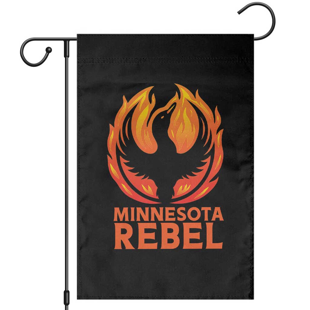Minnesota Rebel Loon Garden Flag Rising From Fire Political Resistance TS02 Black Print Your Wear