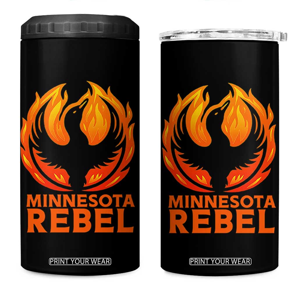 Minnesota Rebel Loon 4 in 1 Can Cooler Tumbler Rising From Fire Political Resistance TS02 One Size: 16 oz Black Print Your Wear