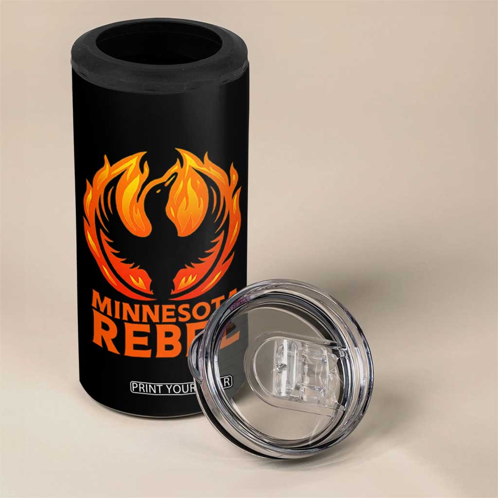 Minnesota Rebel Loon 4 in 1 Can Cooler Tumbler Rising From Fire Political Resistance TS02 Print Your Wear