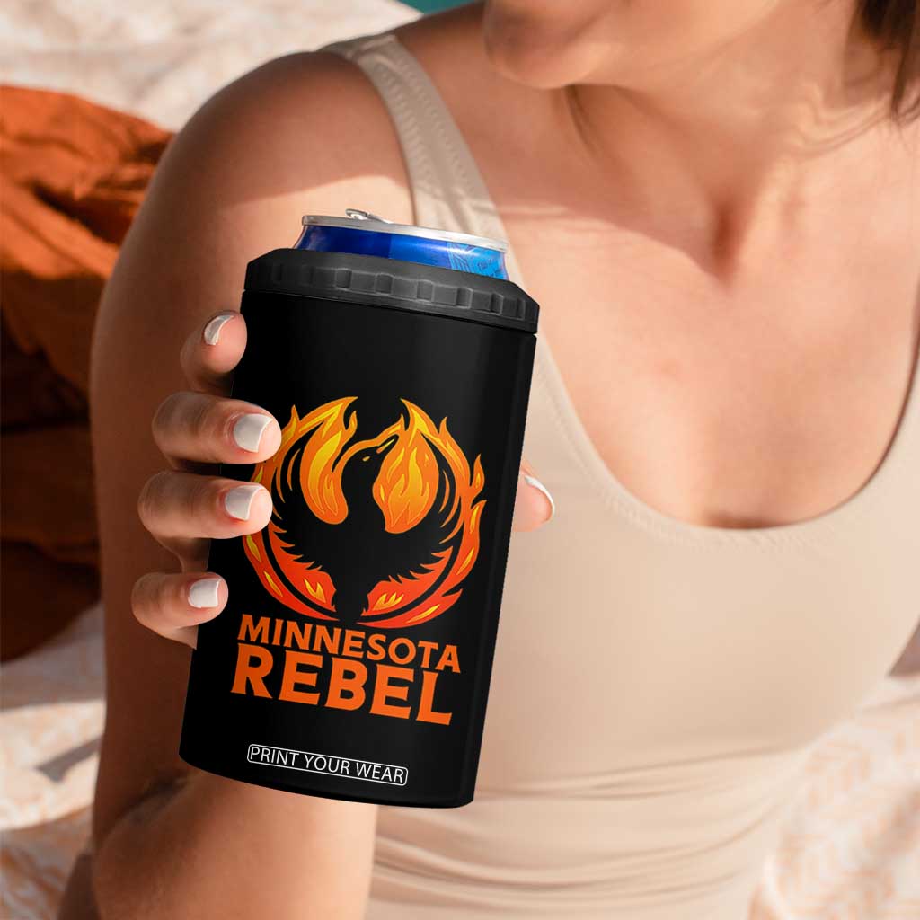 Minnesota Rebel Loon 4 in 1 Can Cooler Tumbler Rising From Fire Political Resistance TS02 Print Your Wear