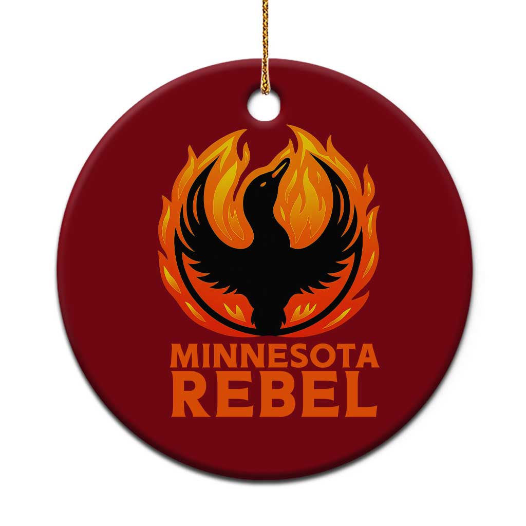 Minnesota Rebel Loon Ceramic Ornament Rising From Fire Political Resistance TS02 1pc Red Print Your Wear
