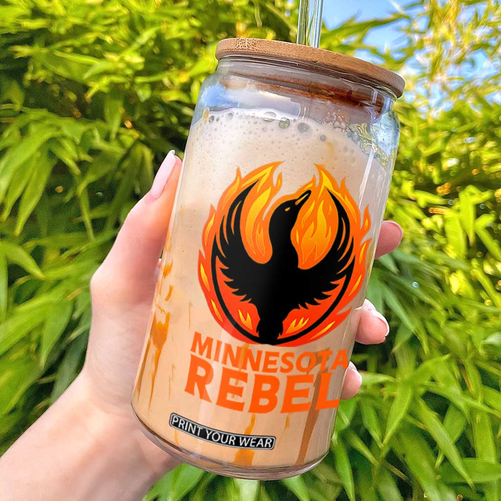 Minnesota Rebel Loon Glass Can Rising From Fire Political Resistance TS02 Black Print Your Wear