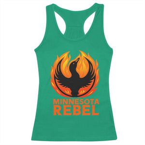 Minnesota Rebel Loon Racerback Tank Top Rising From Fire Political Resistance TS02 Irish Green Print Your Wear