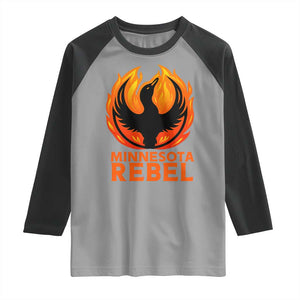 Minnesota Rebel Loon Raglan Shirt Rising From Fire Political Resistance TS02 Sport Gray Black Print Your Wear