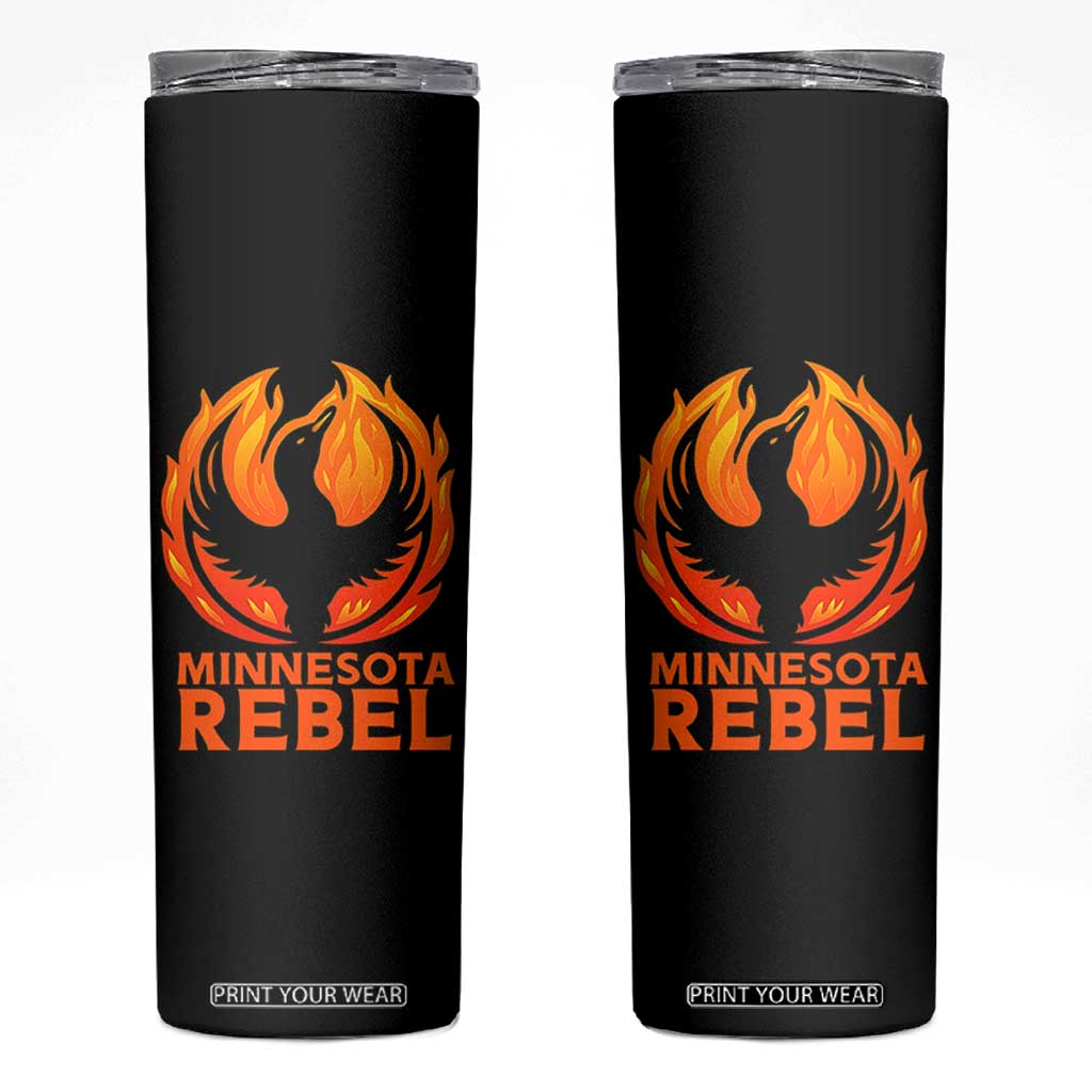 Minnesota Rebel Loon Skinny Tumbler Rising From Fire Political Resistance TS02 Black Print Your Wear