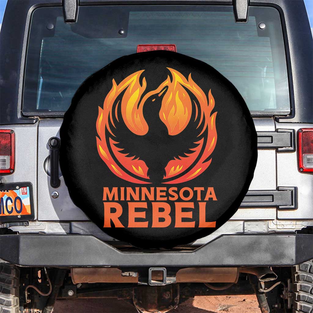 Minnesota Rebel Loon Spare Tire Cover Rising From Fire Political Resistance TS02 No hole Black Print Your Wear
