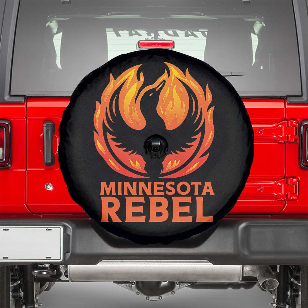 Minnesota Rebel Loon Spare Tire Cover Rising From Fire Political Resistance TS02 Black Print Your Wear