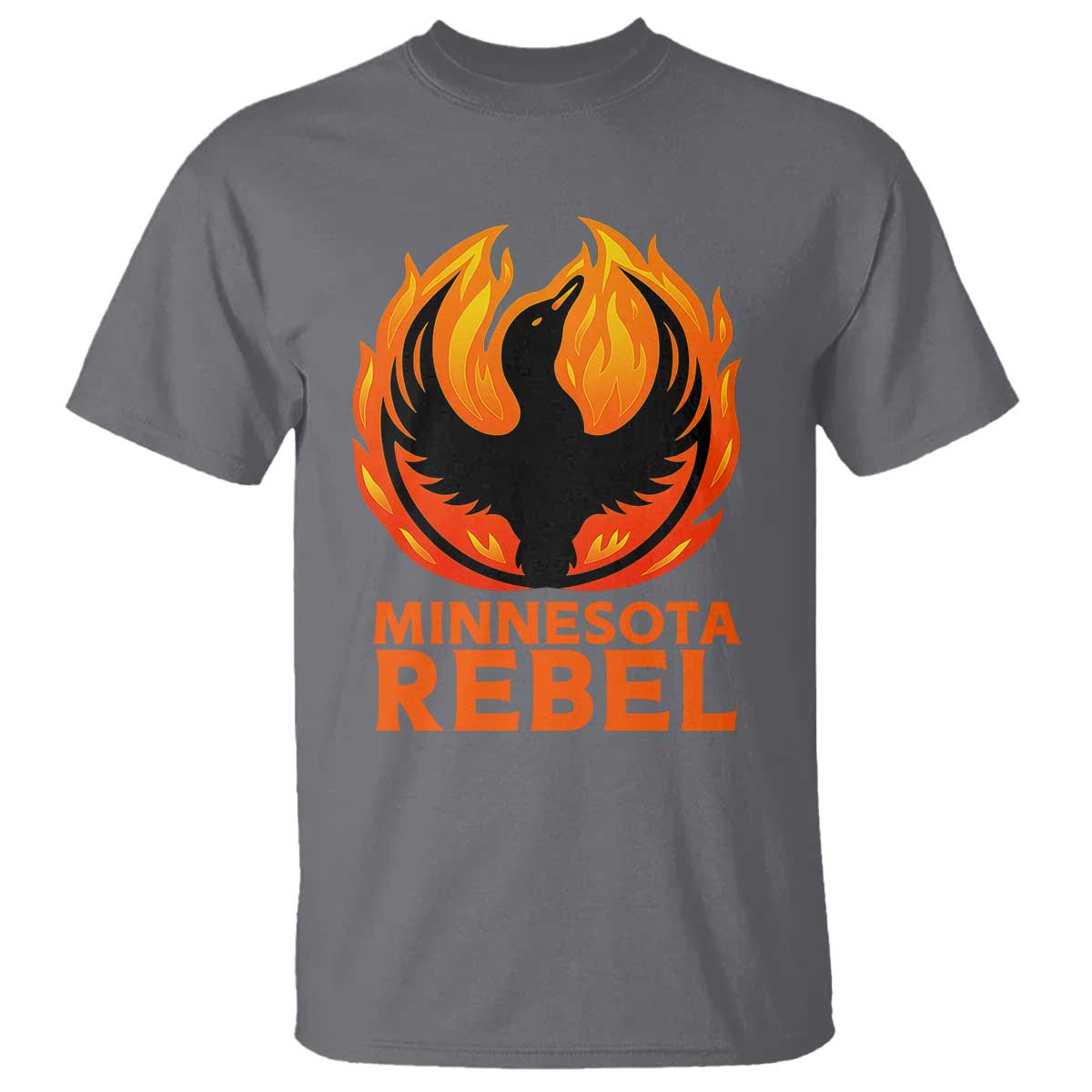 Minnesota Rebel Loon T Shirt Rising From Fire Political Resistance TS02 Charcoal Print Your Wear