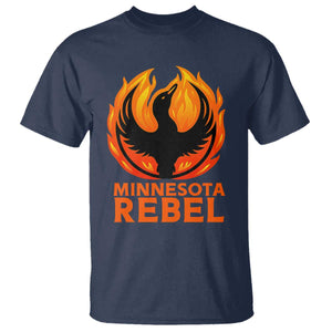 Minnesota Rebel Loon T Shirt Rising From Fire Political Resistance TS02 Navy Print Your Wear