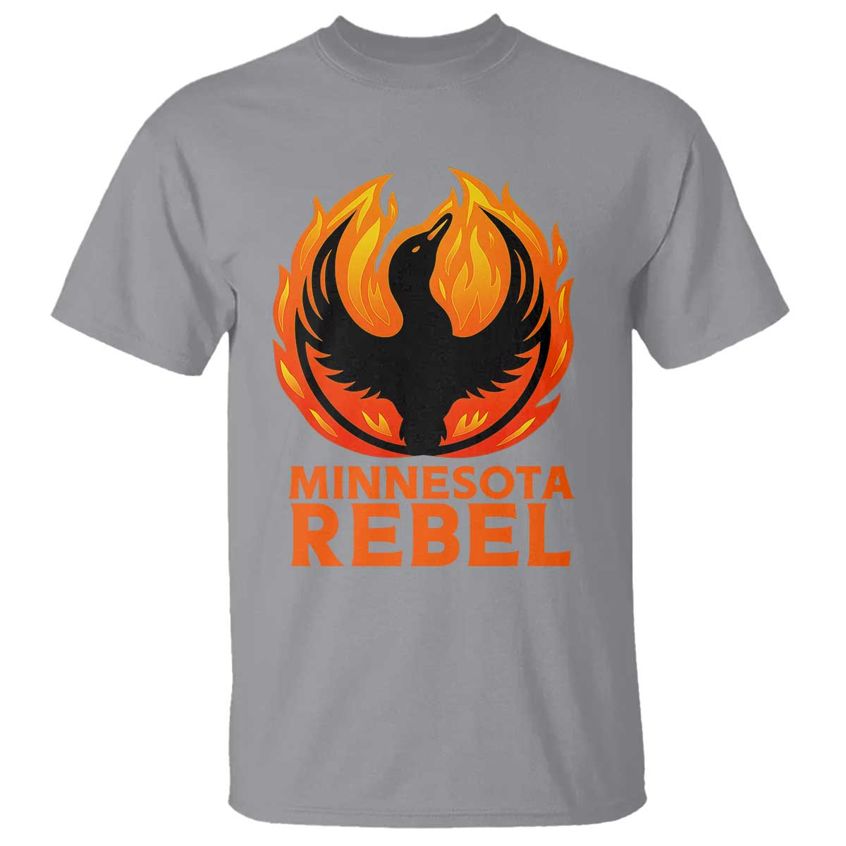 Minnesota Rebel Loon T Shirt Rising From Fire Political Resistance TS02 Sport Gray Print Your Wear