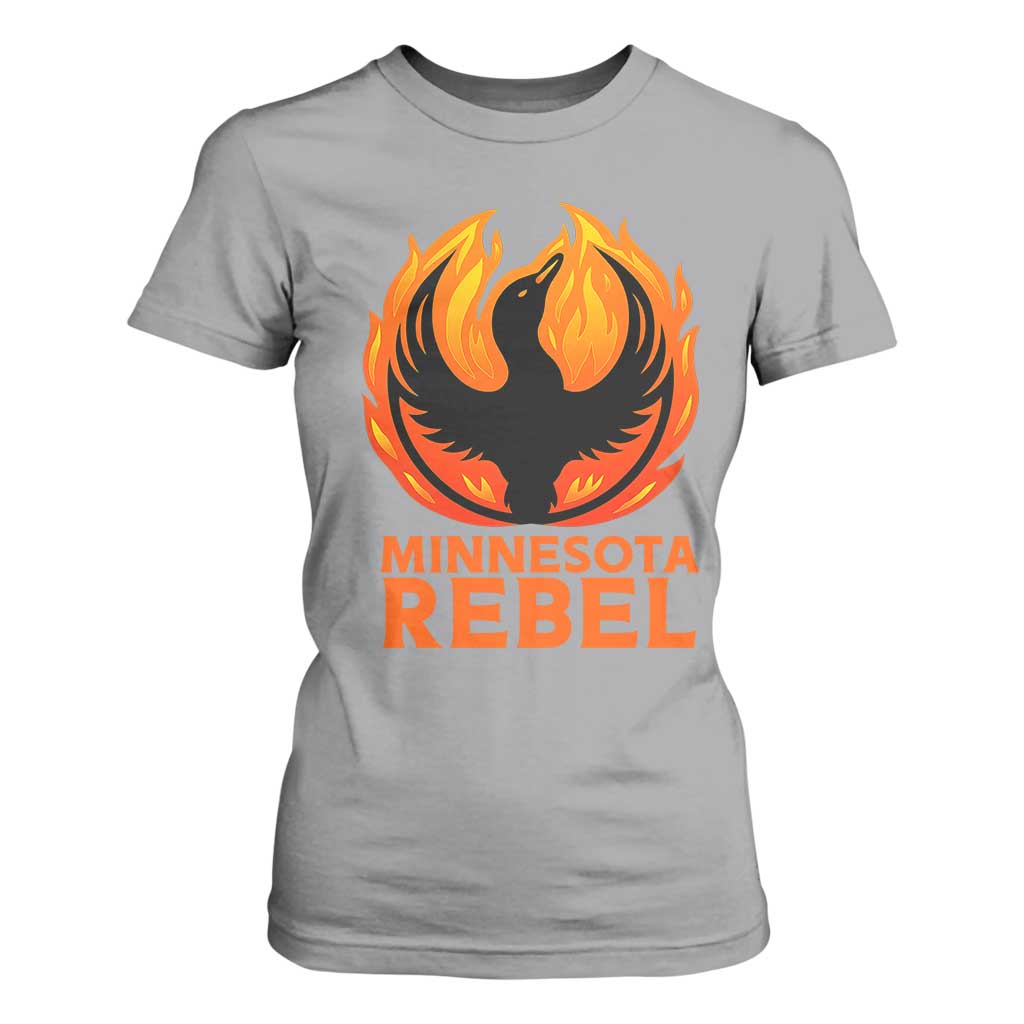 Minnesota Rebel Loon T Shirt For Women Rising From Fire Political Resistance TS02 Sport Gray Print Your Wear