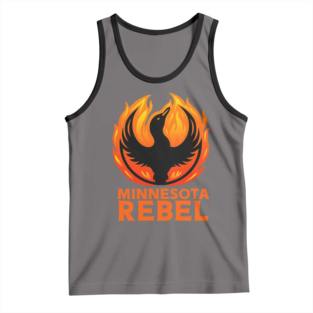 Minnesota Rebel Loon Tank Top Rising From Fire Political Resistance TS02 Deep Heather Black Print Your Wear