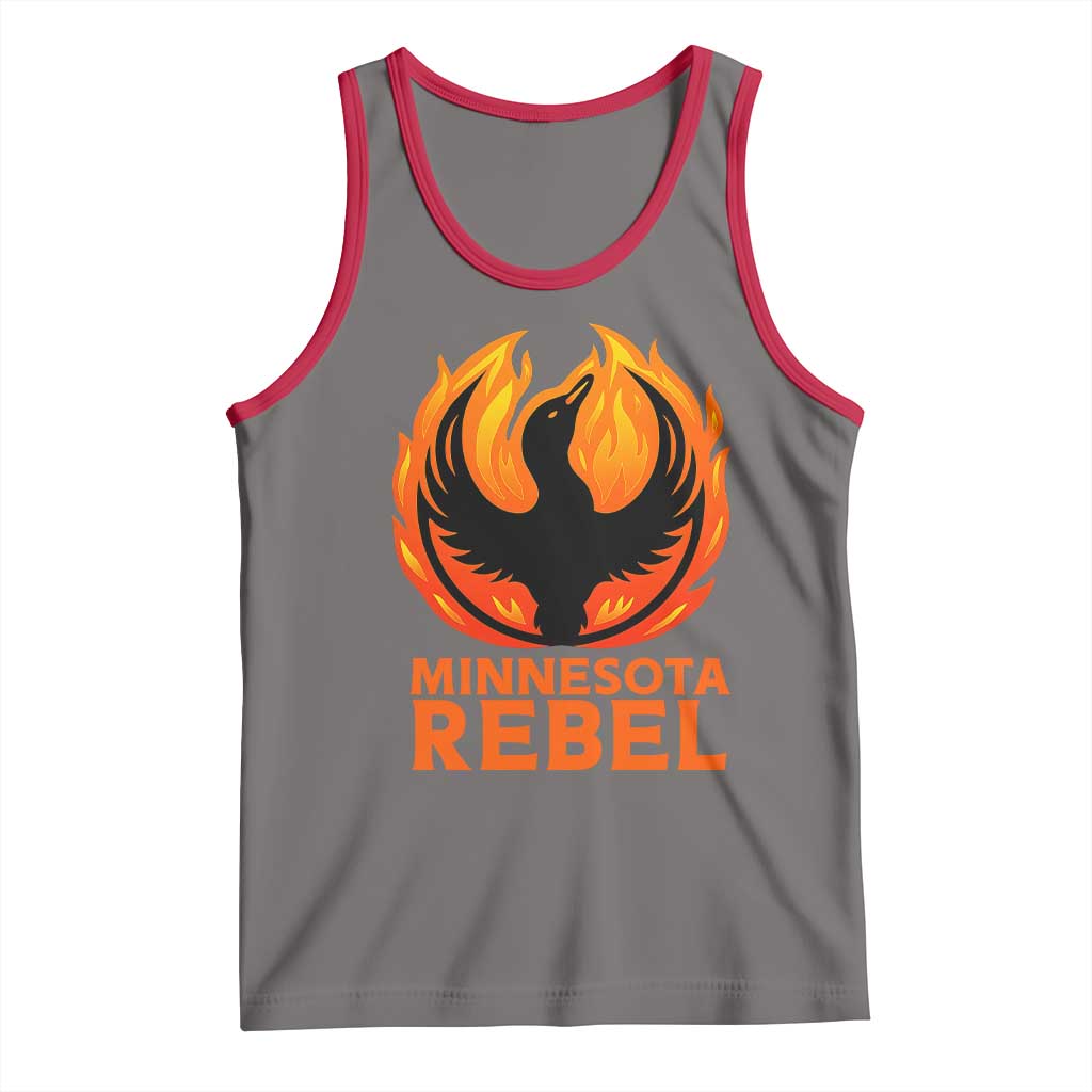Minnesota Rebel Loon Tank Top Rising From Fire Political Resistance TS02 Deep Heather Red Print Your Wear