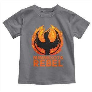 Minnesota Rebel Loon Toddler T Shirt Rising From Fire Political Resistance TS02 Charcoal Print Your Wear