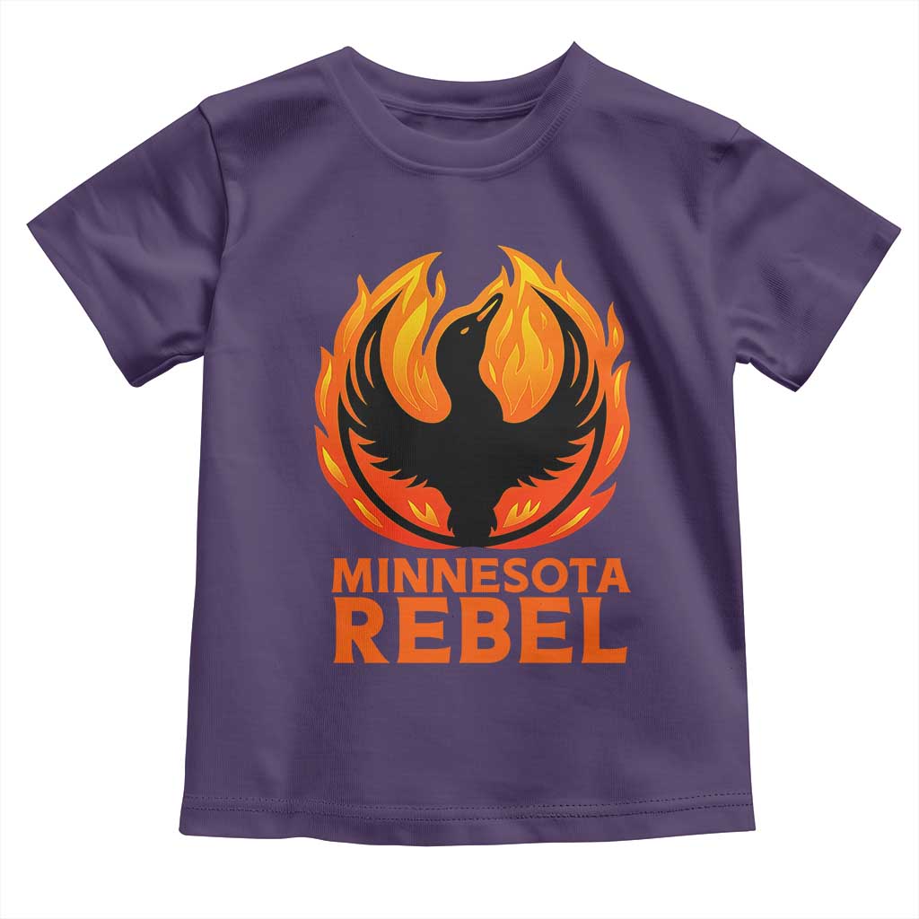 Minnesota Rebel Loon Toddler T Shirt Rising From Fire Political Resistance TS02 Purple Print Your Wear