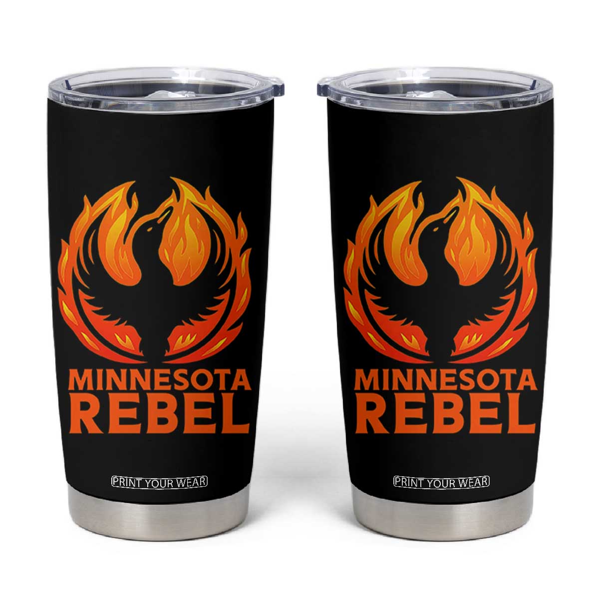 Minnesota Rebel Loon Tumbler Cup Rising From Fire Political Resistance TS02 Black Print Your Wear