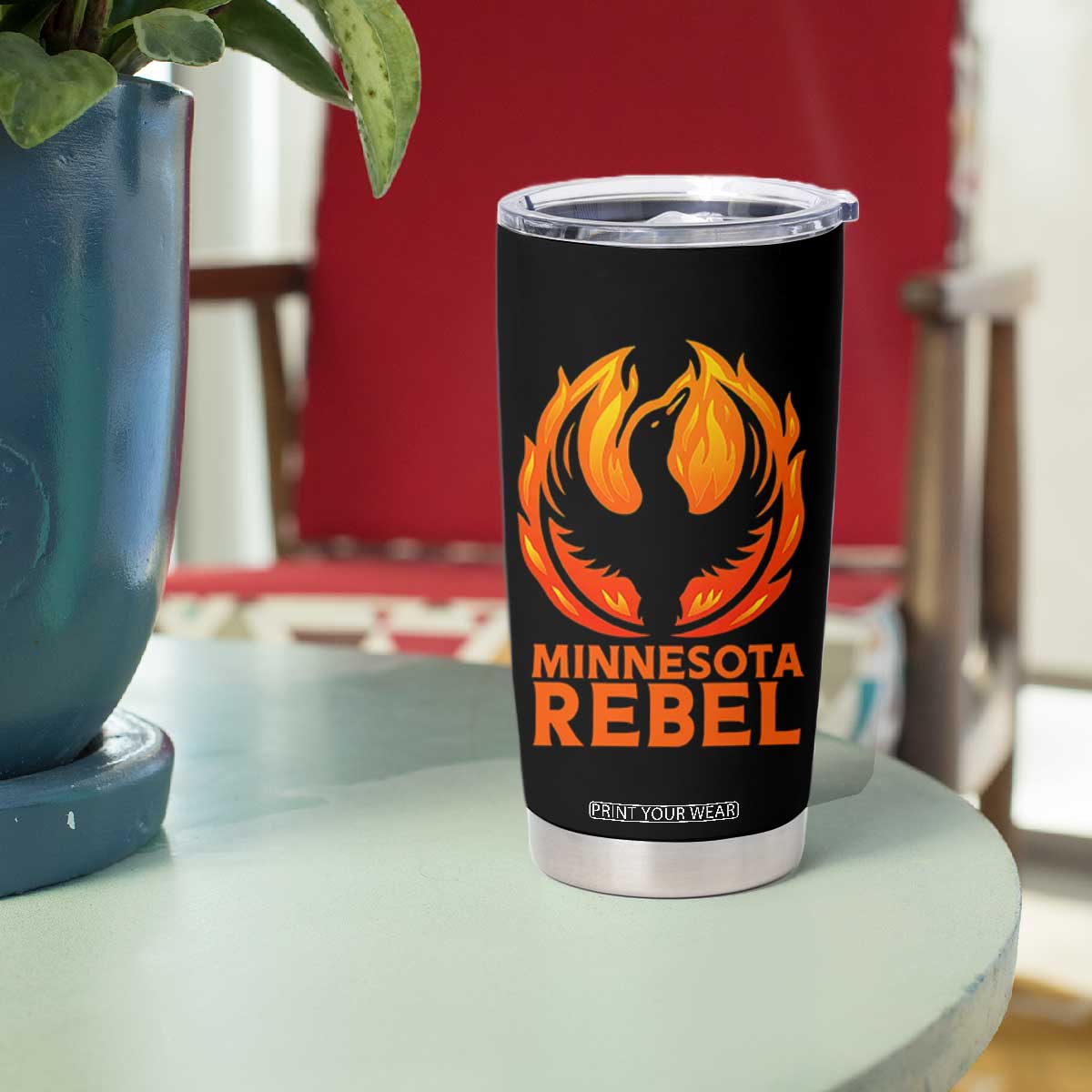 Minnesota Rebel Loon Tumbler Cup Rising From Fire Political Resistance TS02 Print Your Wear
