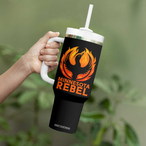 Minnesota Rebel Loon Tumbler With Handle Rising From Fire Political Resistance TS02 Print Your Wear